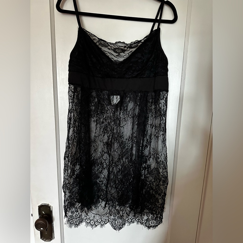 Black lace lingerie or beach cover up. XL